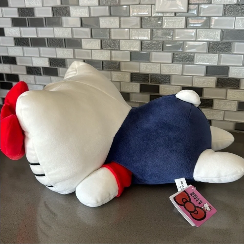 Hello Kitty Plush with Red Bow and Navy Outfit